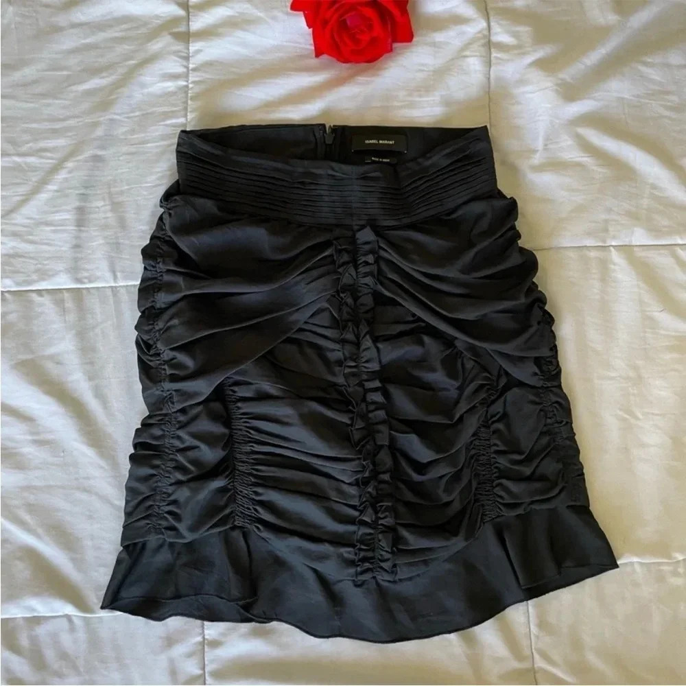Isabel Marant black ruffle mini skirt